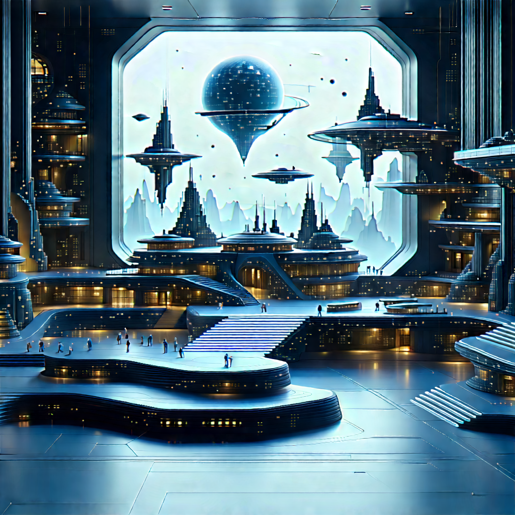 (futuristic:1.13) tech startup office
