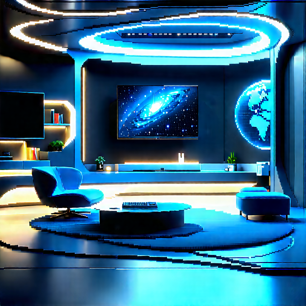 Futuristic Tech Startup Office With Futuristic Room,