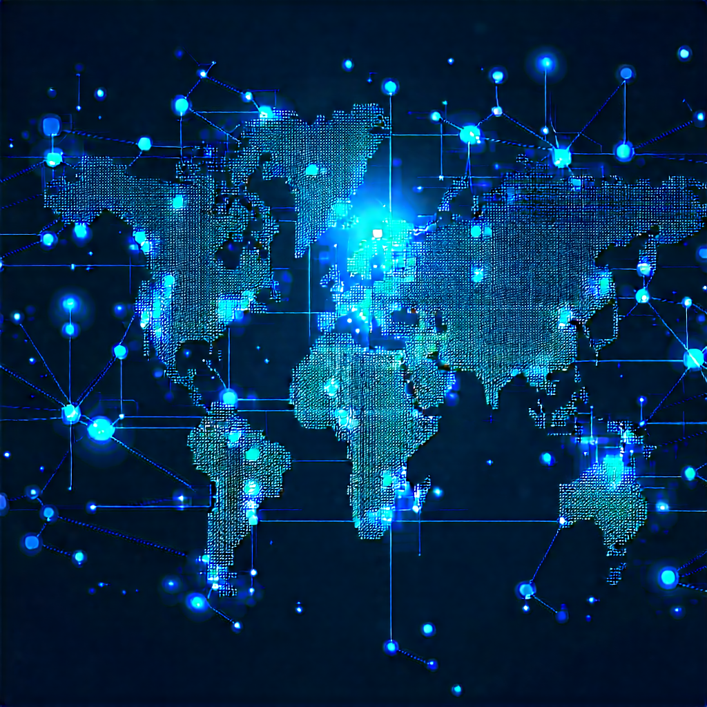 Blockchain Network Visualization With Blue White