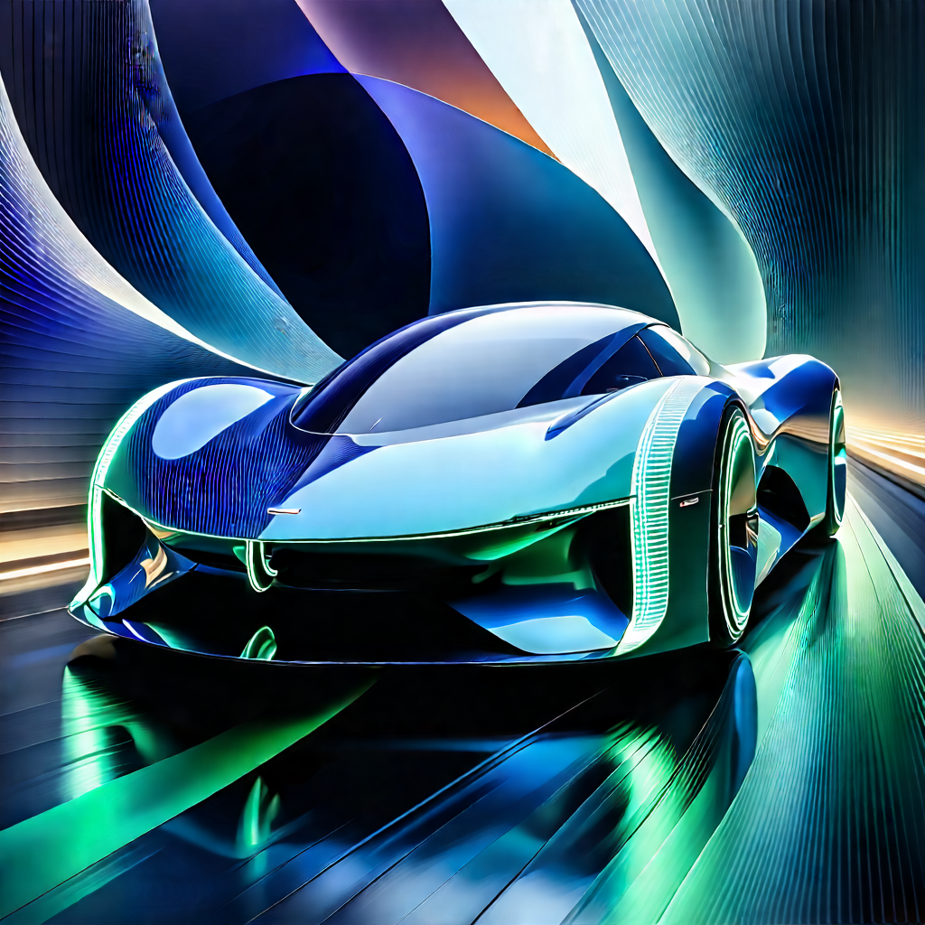 Innovative Electric Vehicle Design With Futuristic Blue