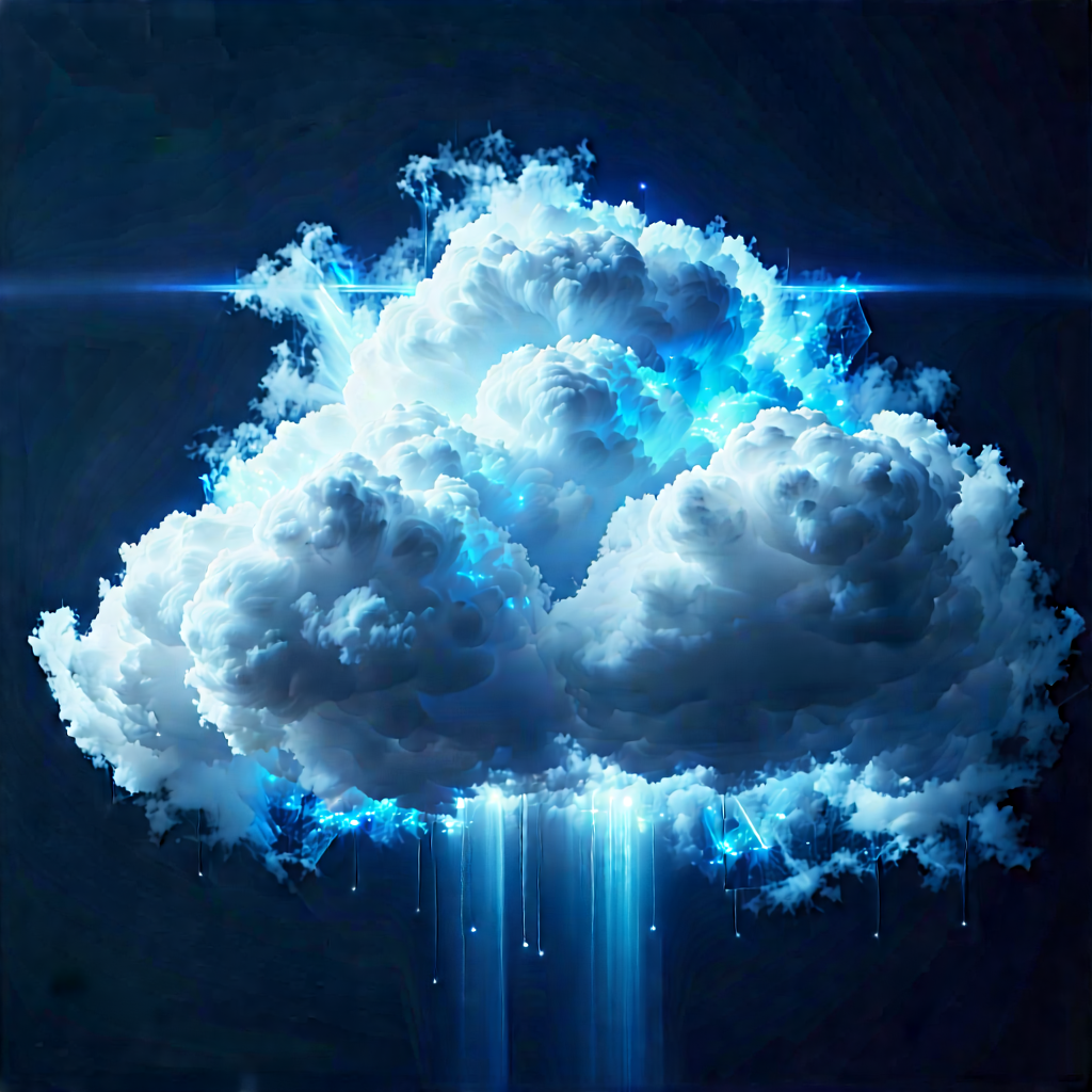 Cloud Computing Visualization With Large, Blue