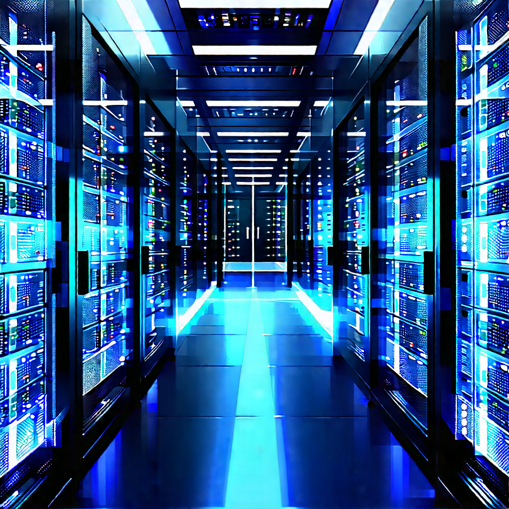 Server rack with data streams