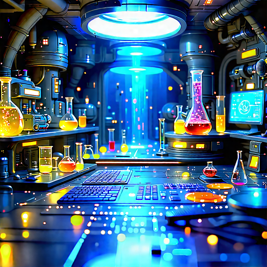 Futuristic Research Laboratory With Image, There
