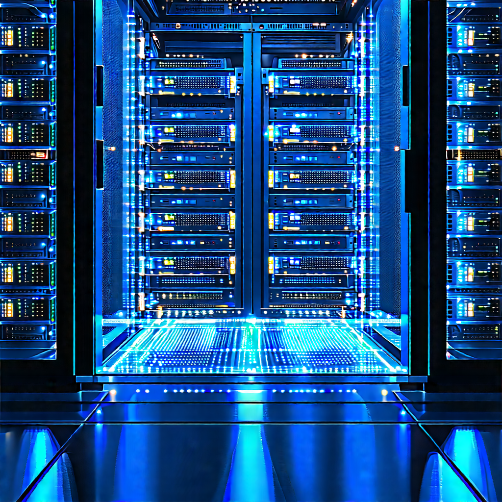 Server rack with digital particles