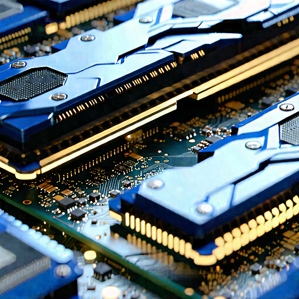 Close-up Of Memory Module With Close-up Computer