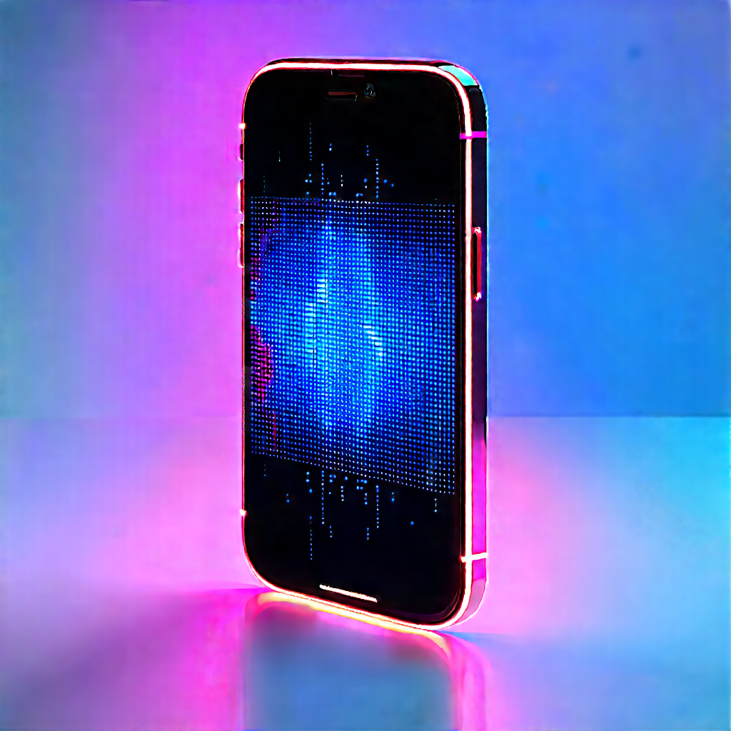 Smartphone With Glowing Screen With Cell Phone