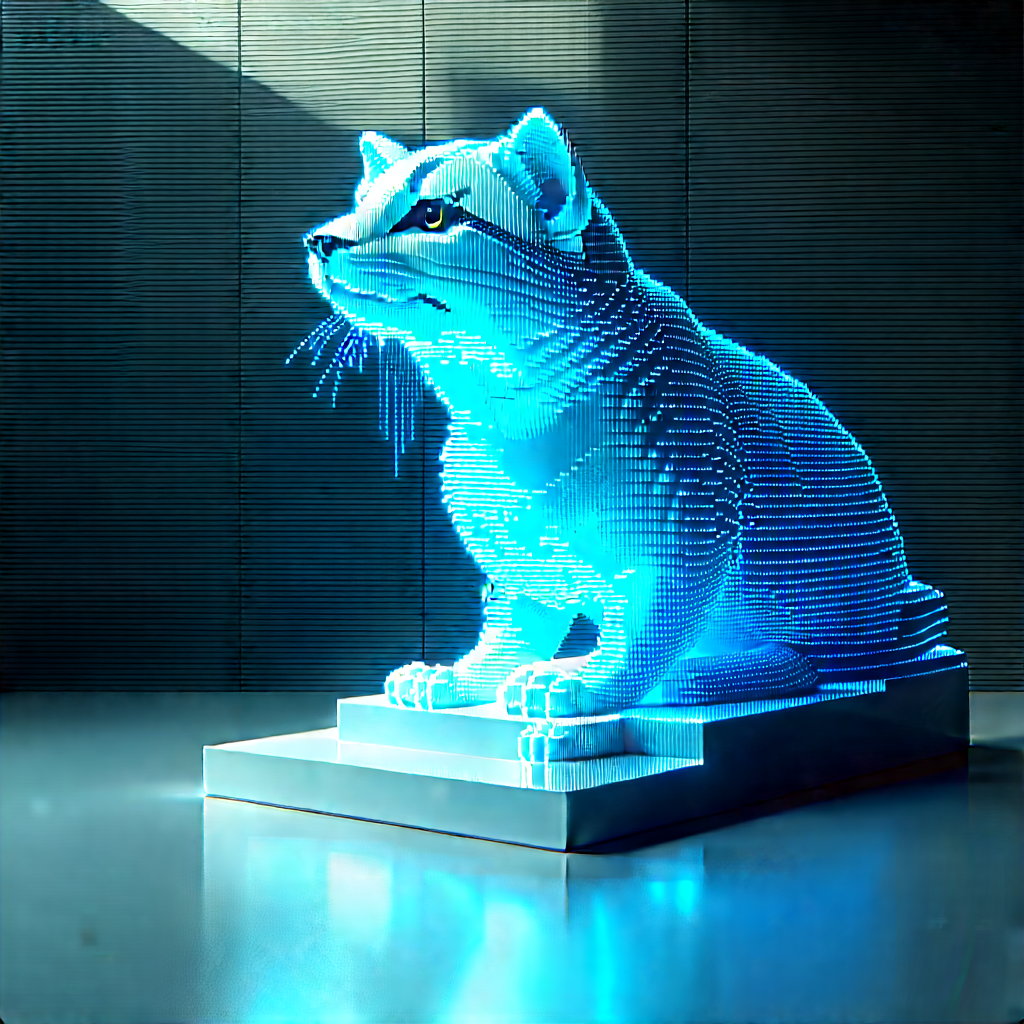 Machine Learning Visualization With Blue Statue