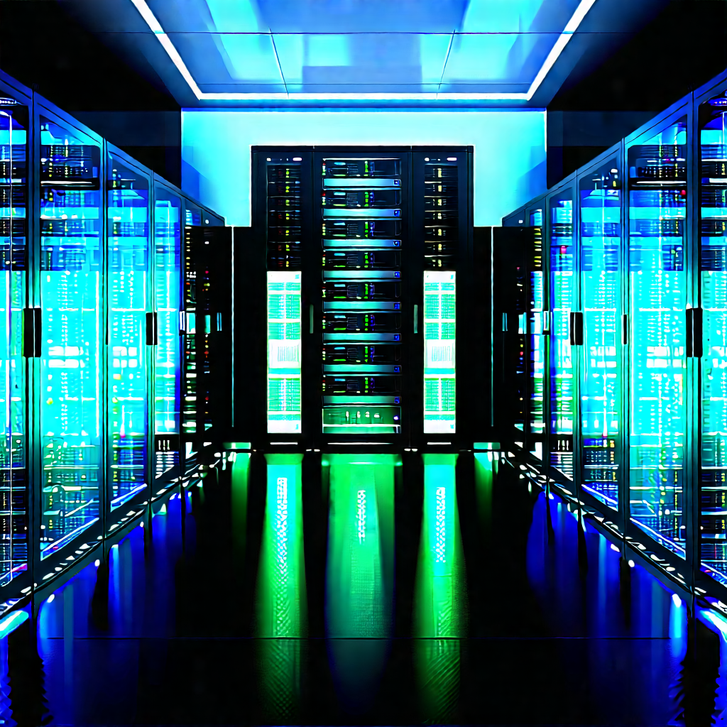 Futuristic Server Room With Image, There