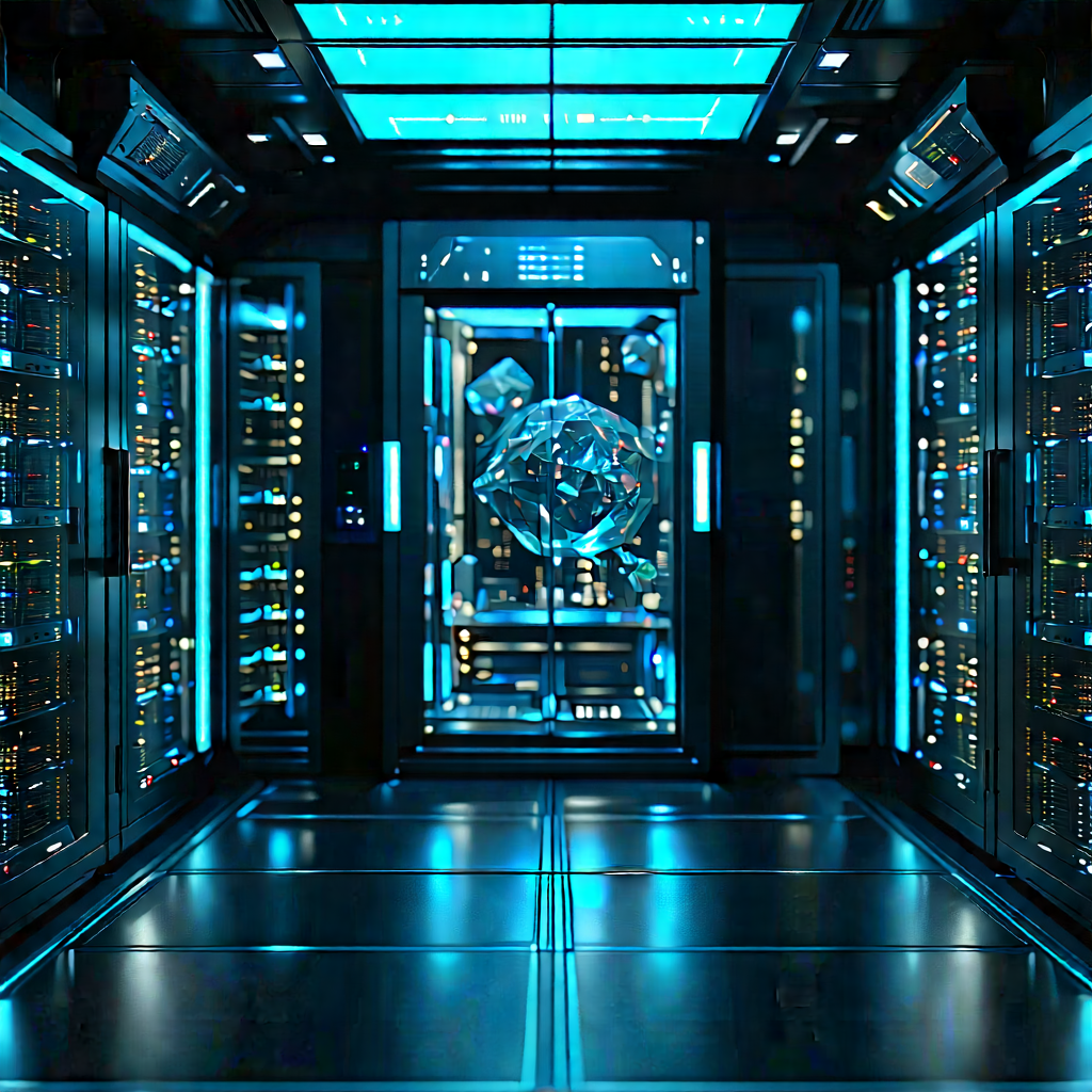 (futuristic:1.27) server room