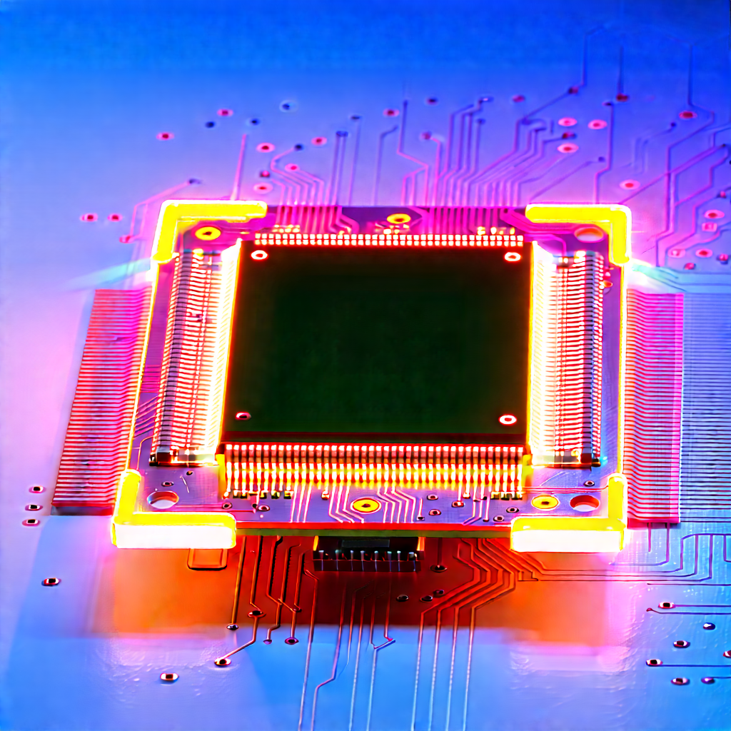Microchip with neon accents