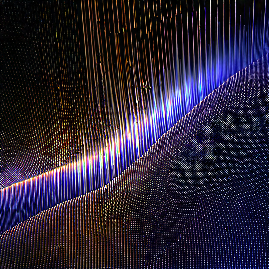 Close-up of fiber optic cables