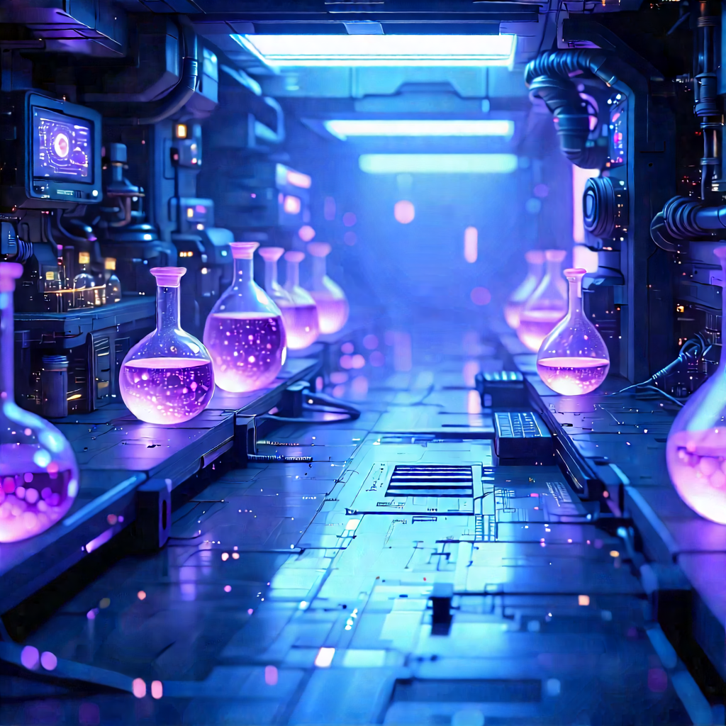 Futuristic Research Laboratory With Image, There