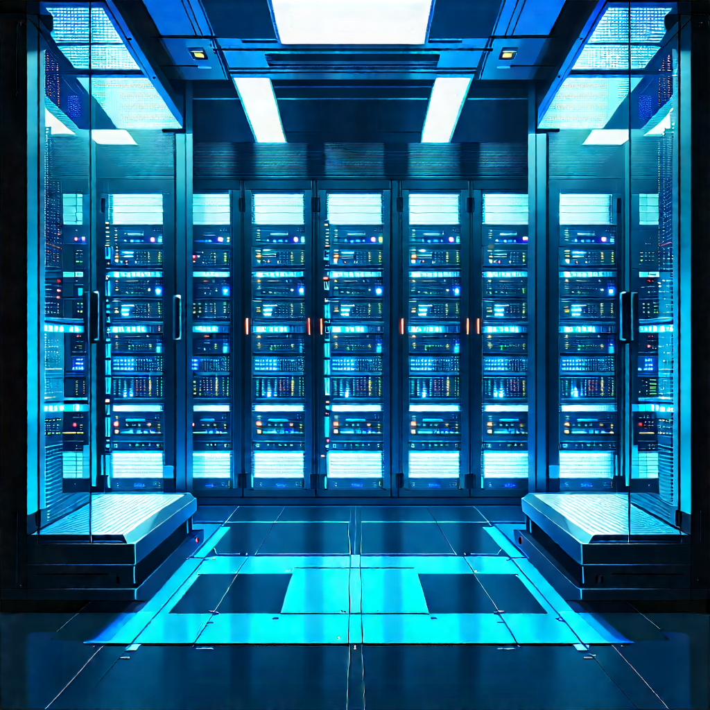 Futuristic Server Room With Image, There