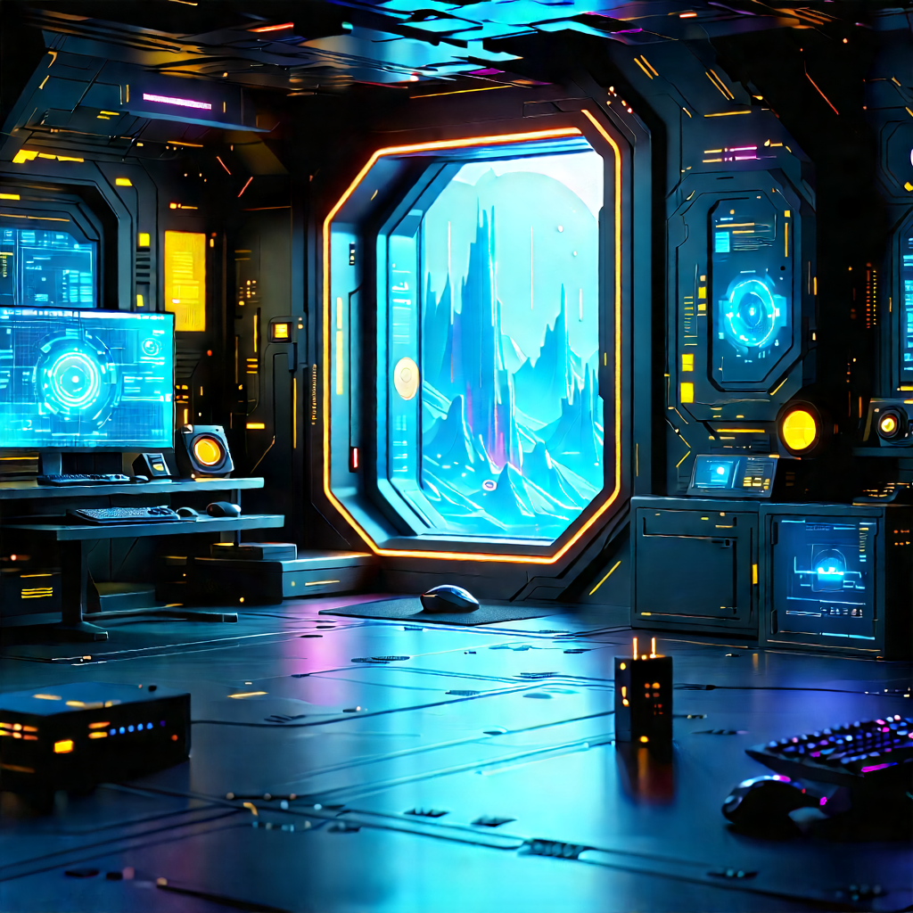 Futuristic tech startup office