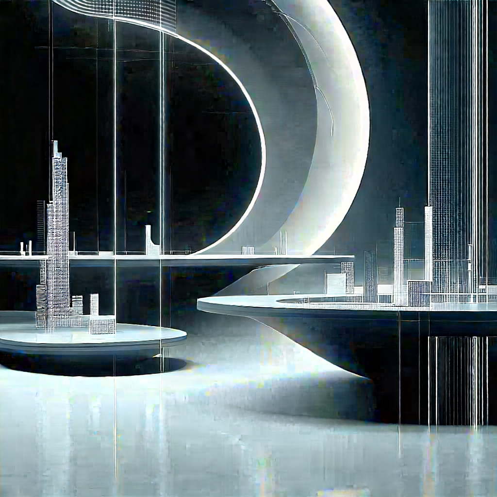 Futuristic digital workspace