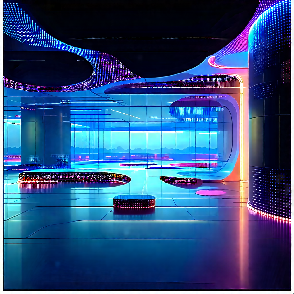 Futuristic tech startup office