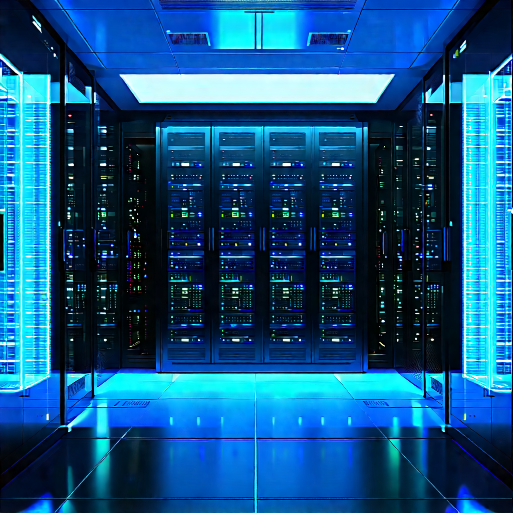 Futuristic Server Room With Image, There