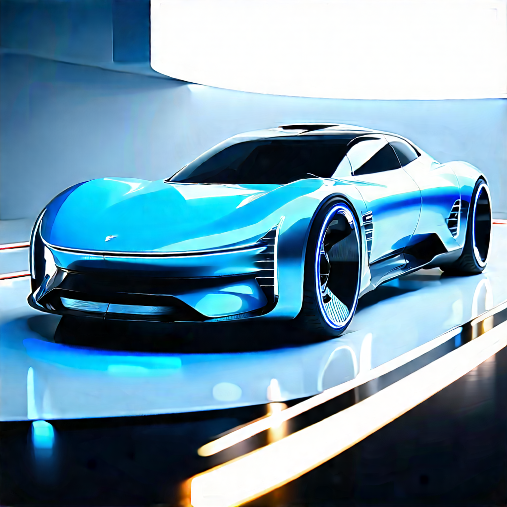 Innovative Electric Vehicle Design With Blue Futuristic
