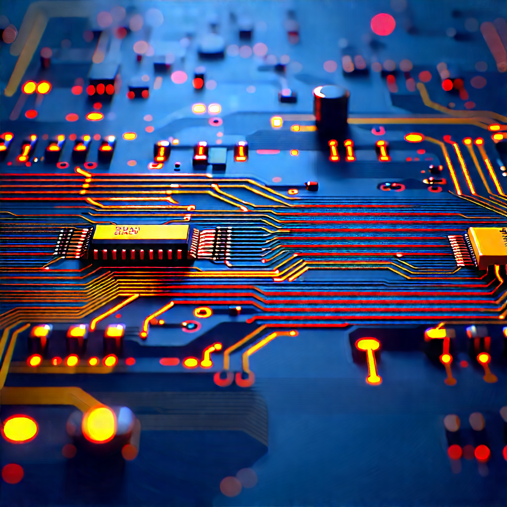 Close-up of electronic circuit
