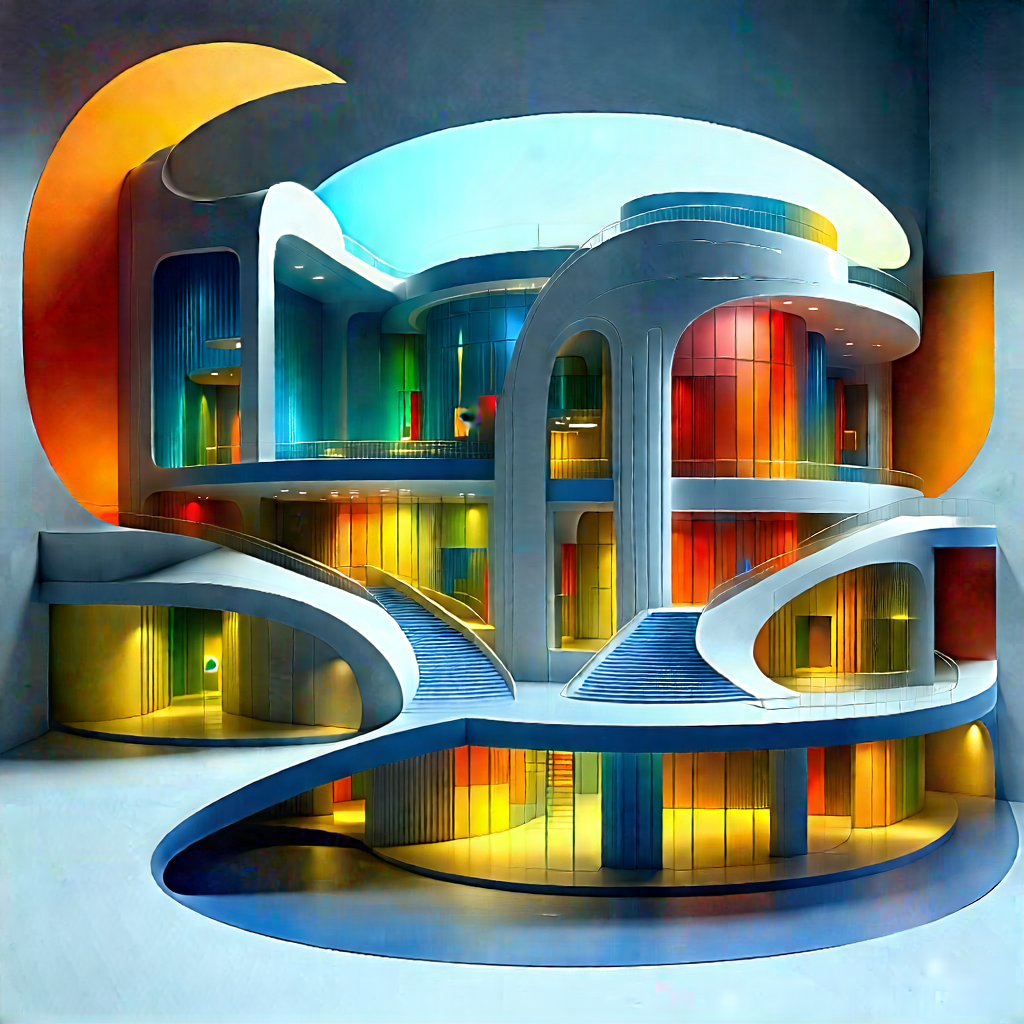Futuristic Innovation Hub With Model Building