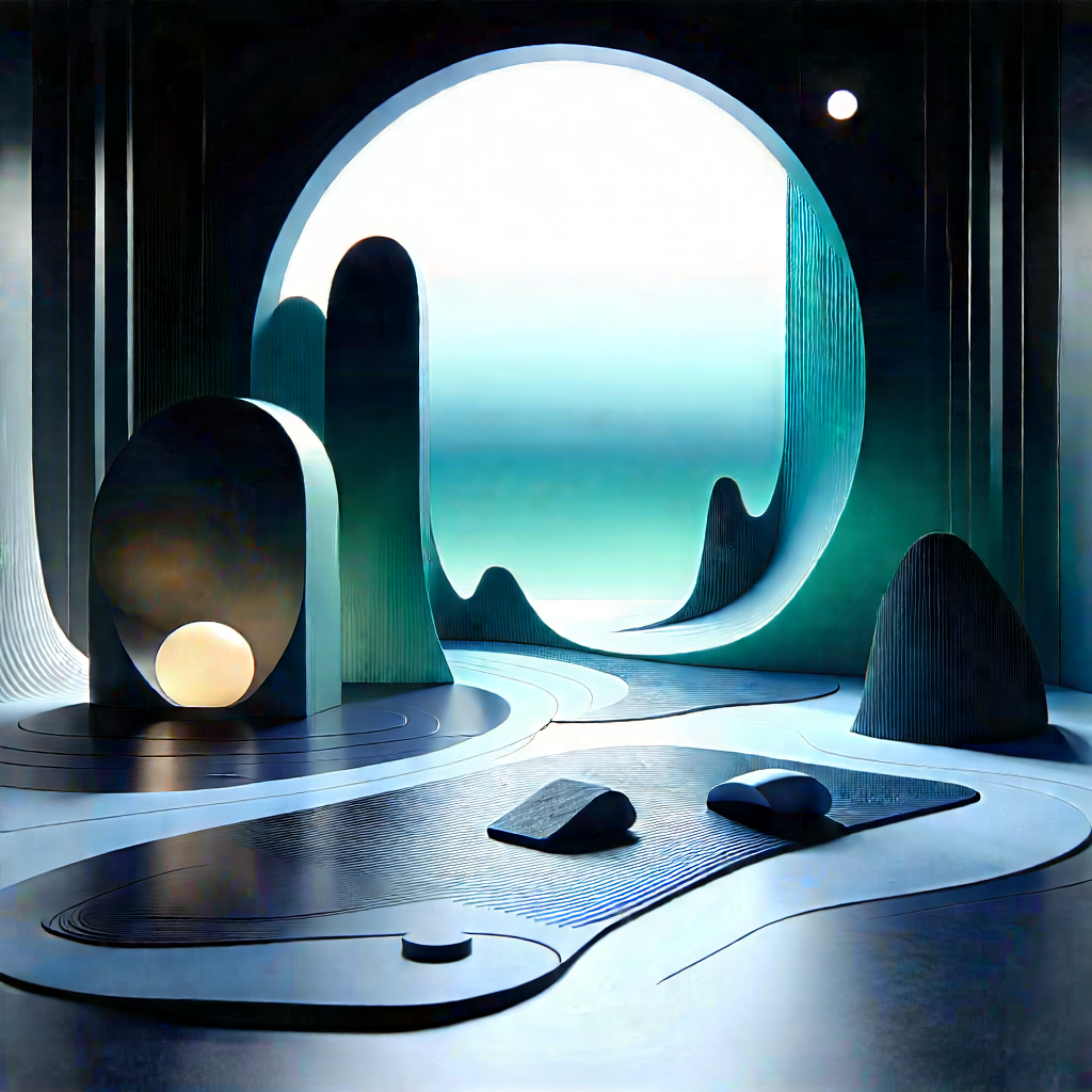 Futuristic Digital Workspace With Image, There