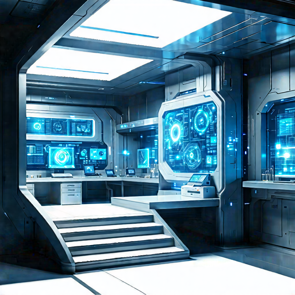 Futuristic research laboratory