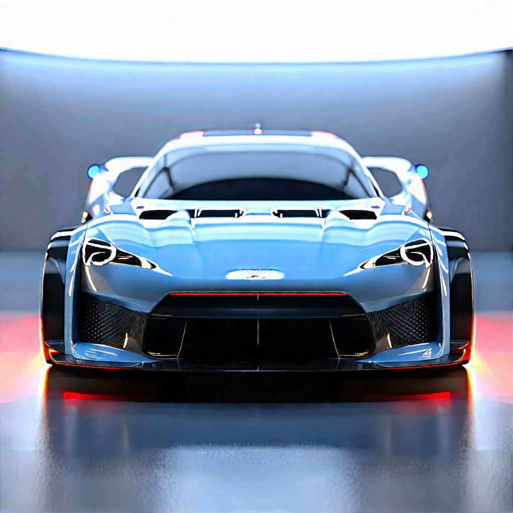Automotive Technology In (design:1.27) Studio With Blue Sports
