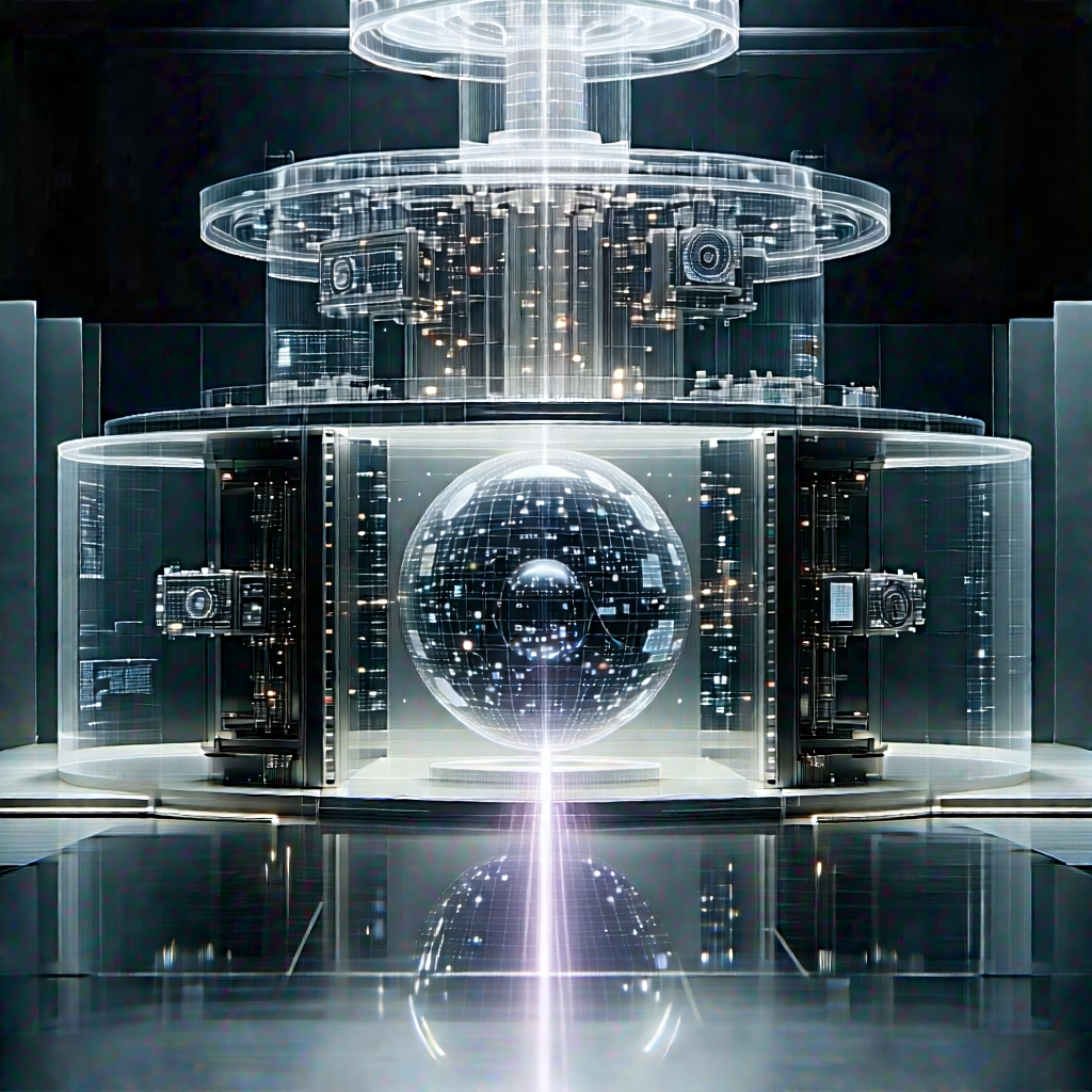 Quantum Computer With Laser Scanning With Large, Clear