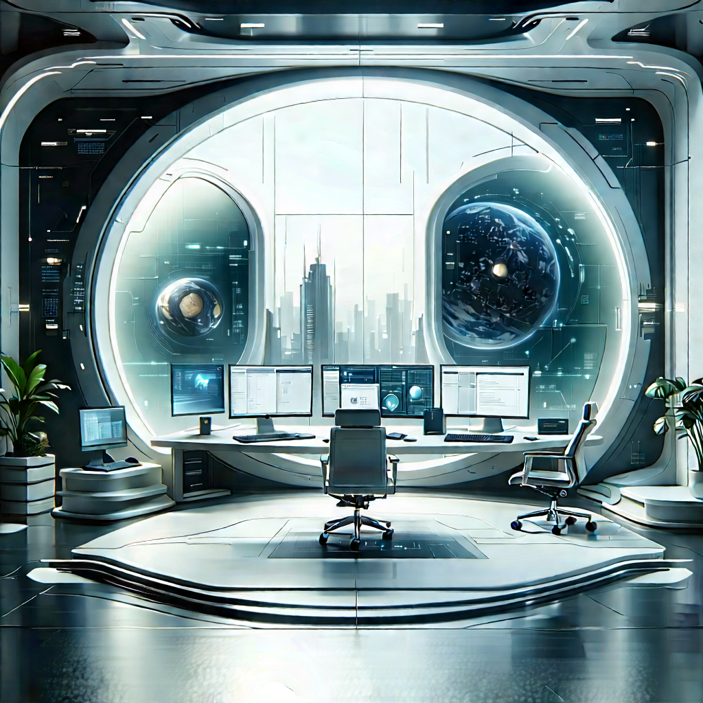Futuristic Tech Startup Office With Image, There