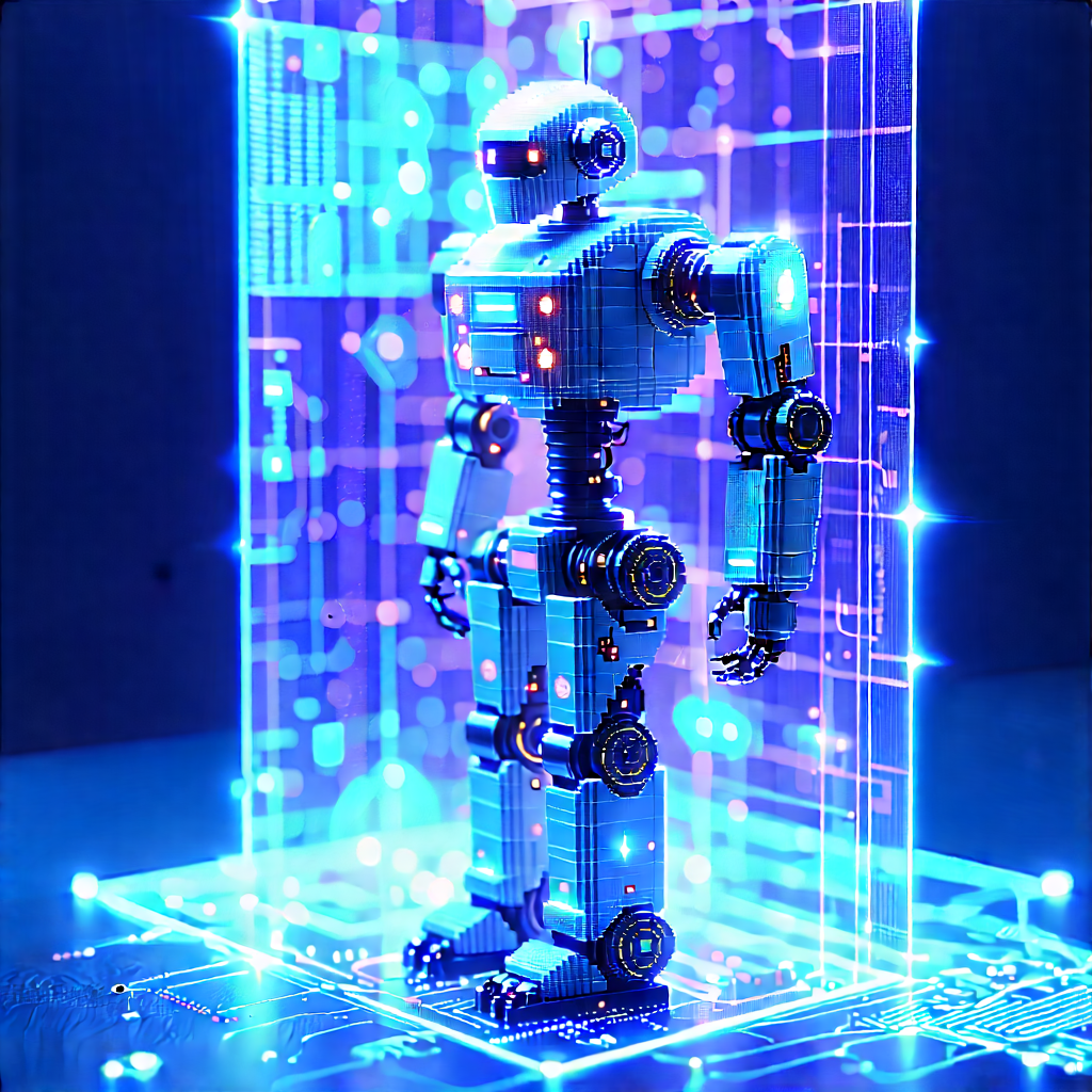 Robot with holographic projection
