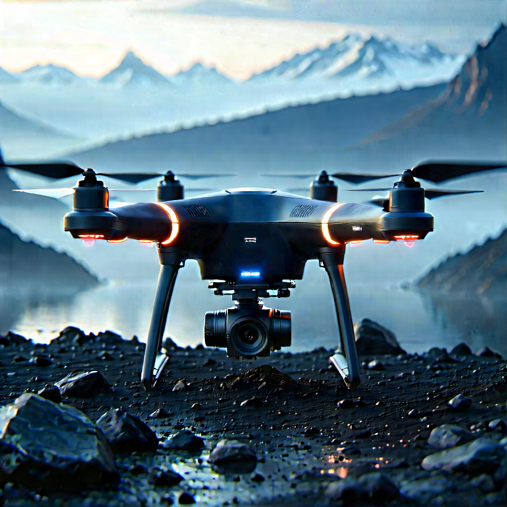 Drone With User Interface With Black Drone