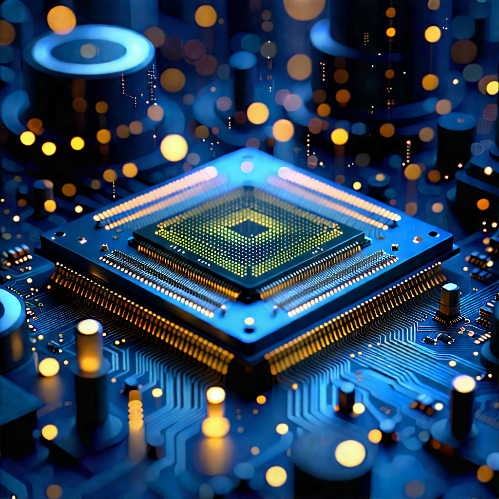 Close-up Of Microprocessor With Image, There