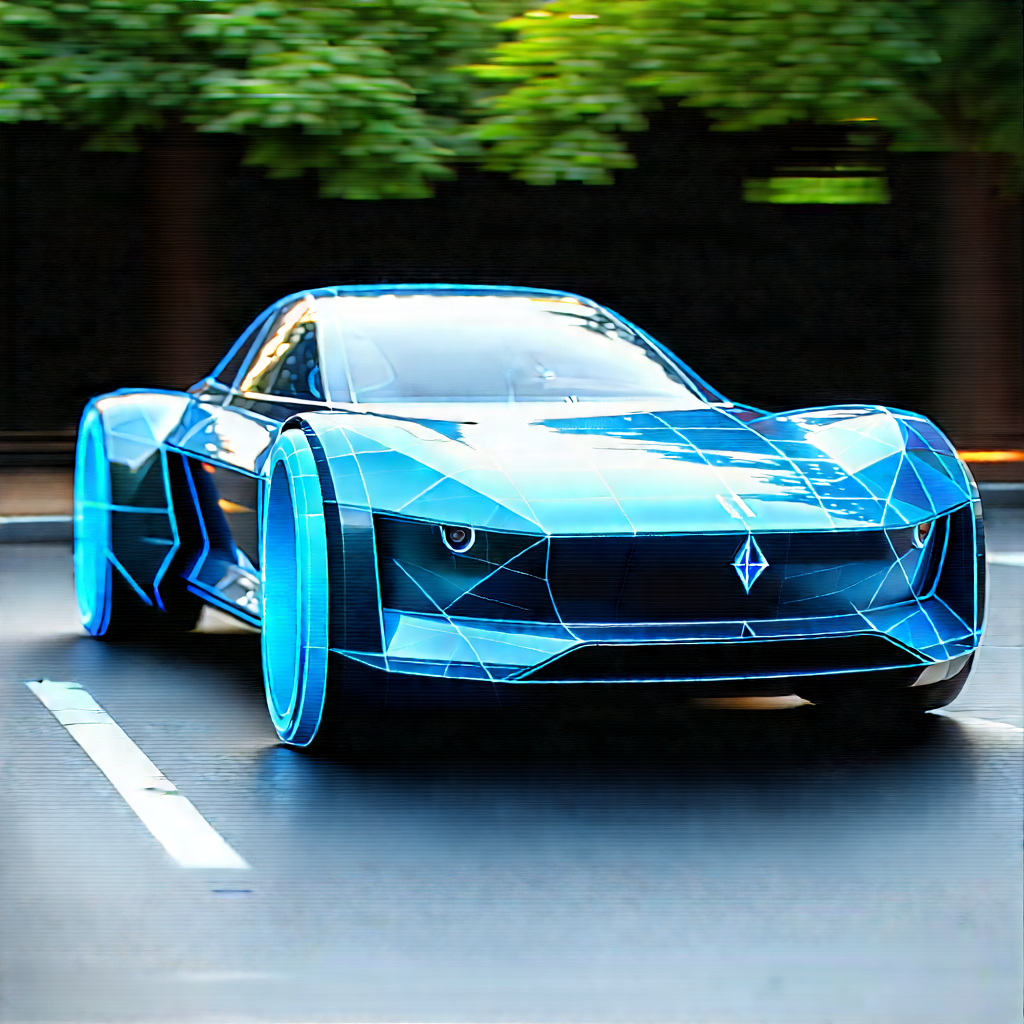 Innovative Electric Vehicle (design:1.13) With Blue Sports