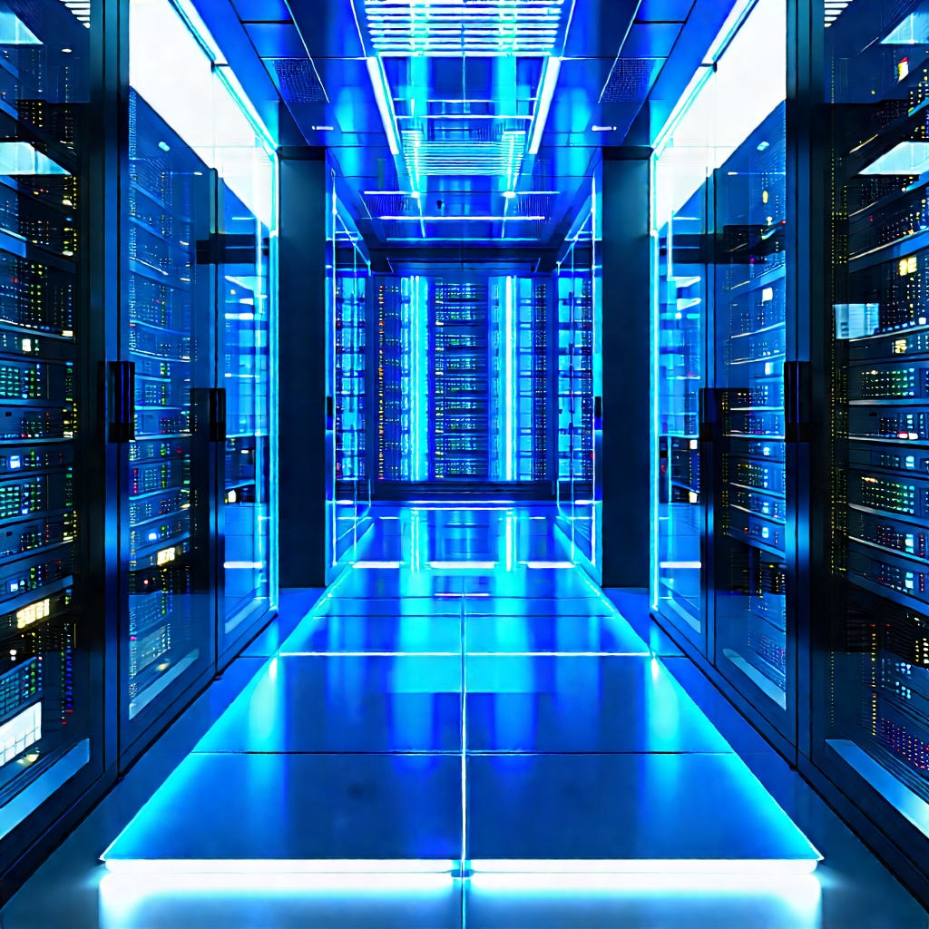 (futuristic:1.38) server room