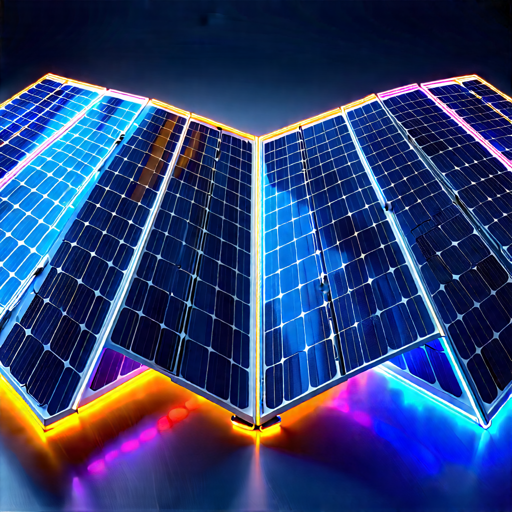Solar panel with neon accents