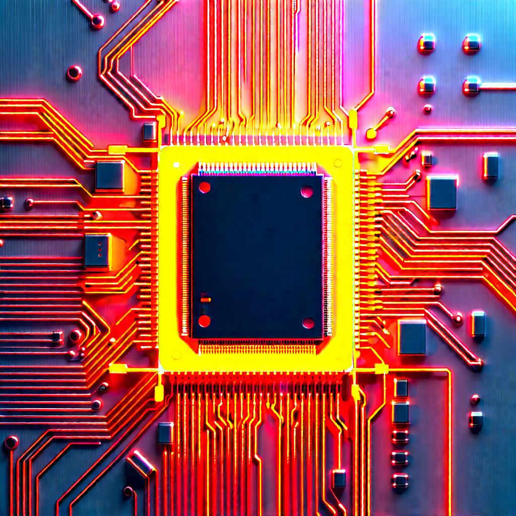 Microchip with neon accents