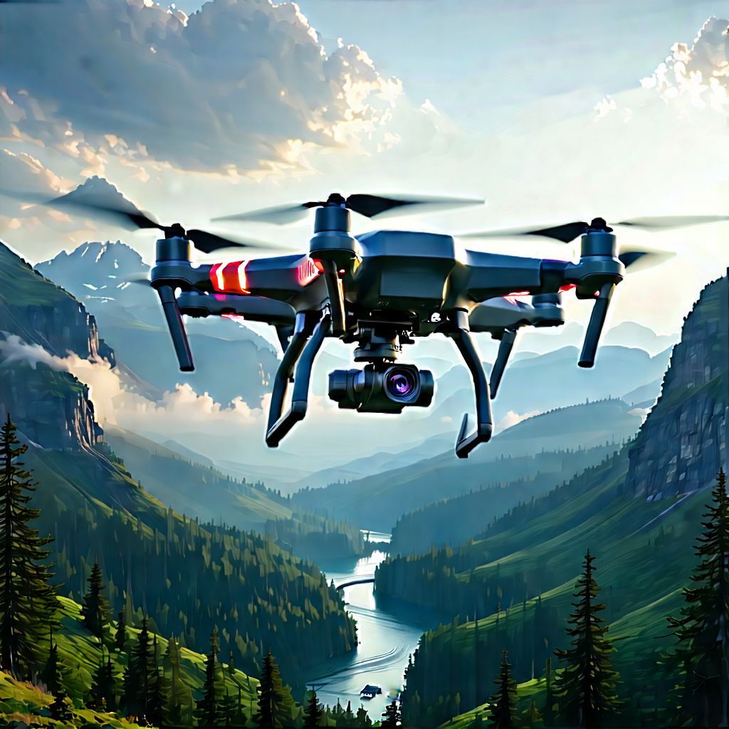 Drone With Streaming Content With Image, Large