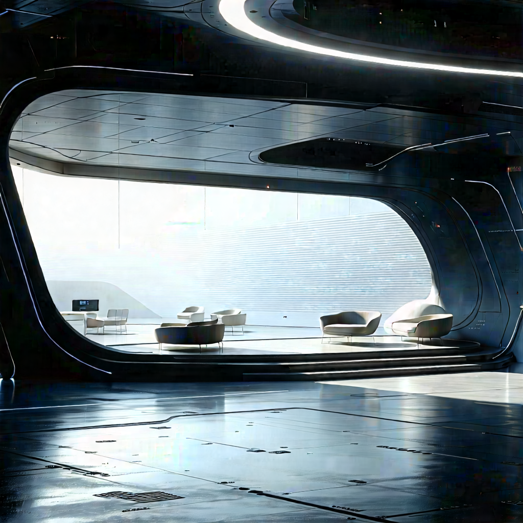 Futuristic Innovation Hub With Image, There