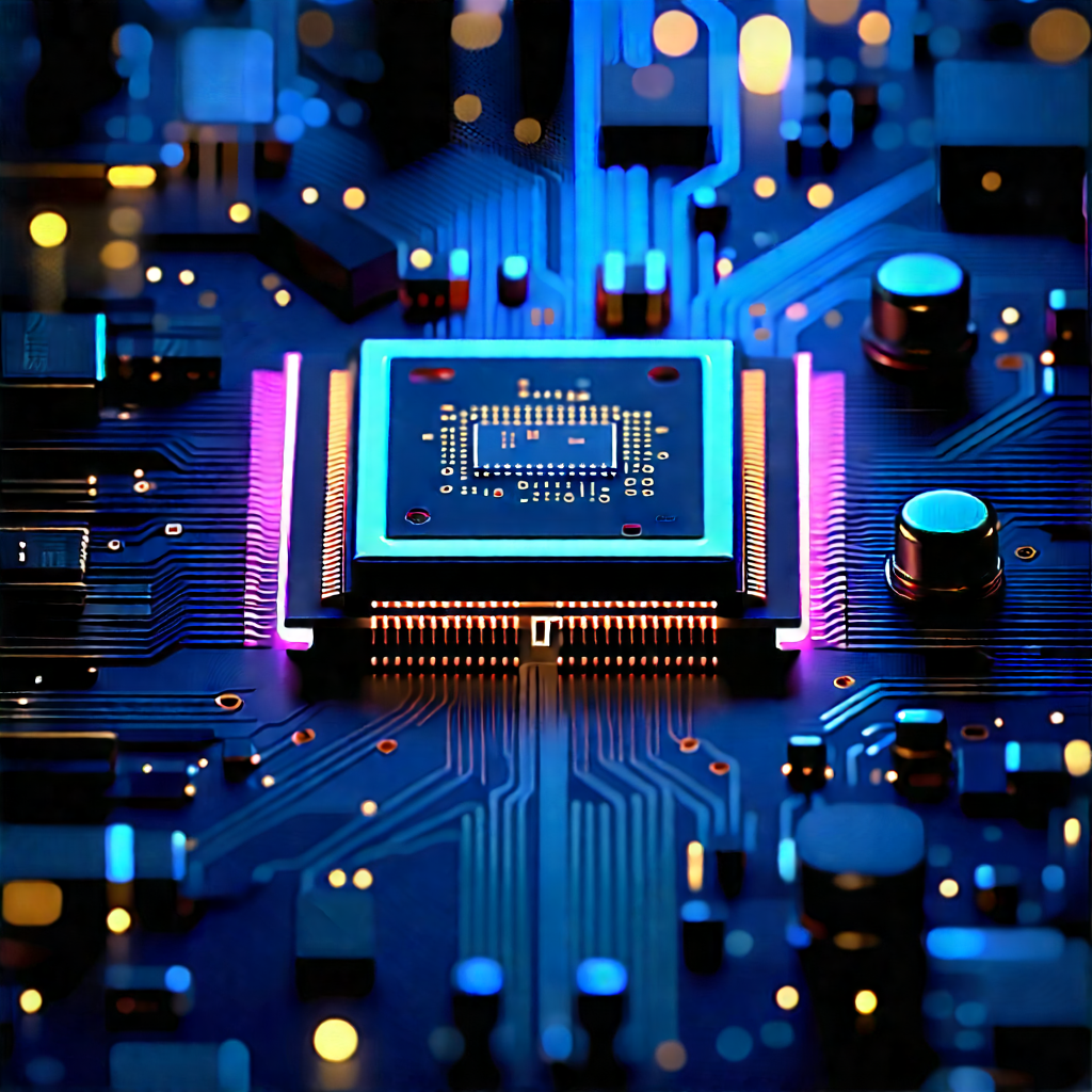 Microchip with neon accents