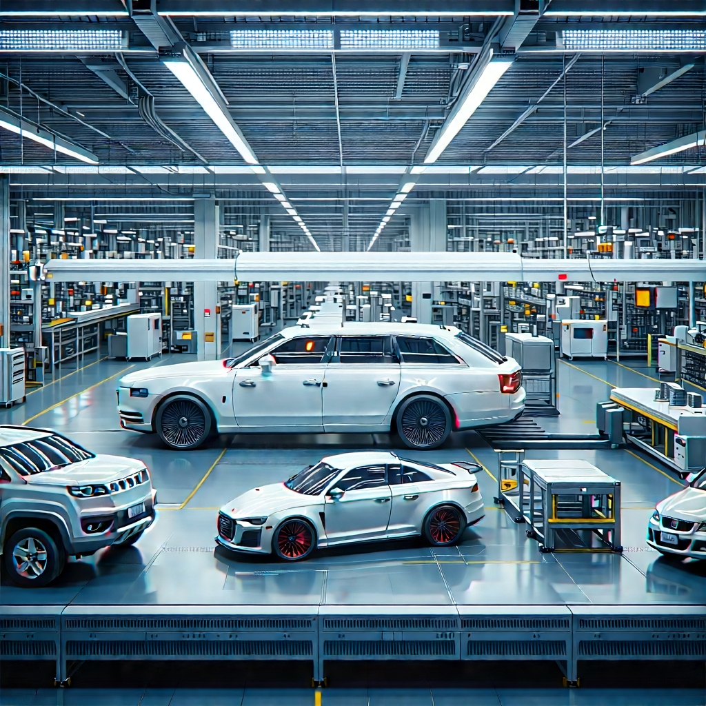 Automotive Technology In Manufacturing Facility With Image, There