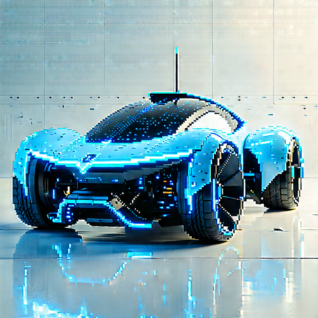 Innovative Electric Vehicle (design:1.13) With Futuristic Blue