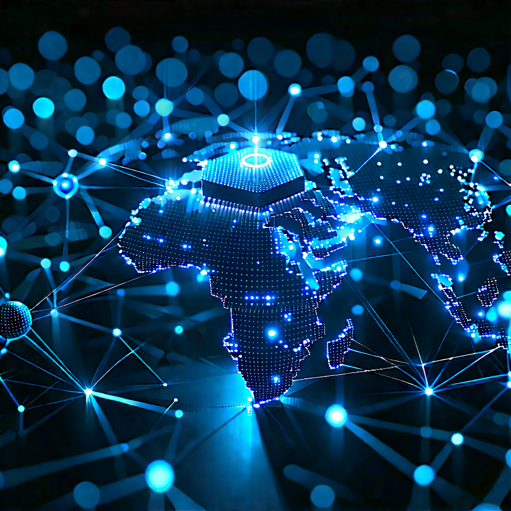 Blockchain Network Visualization With Blue White