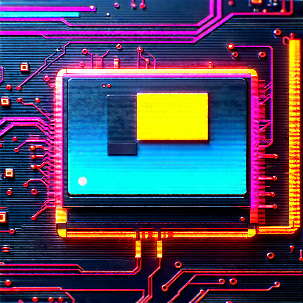 Microchip with neon accents