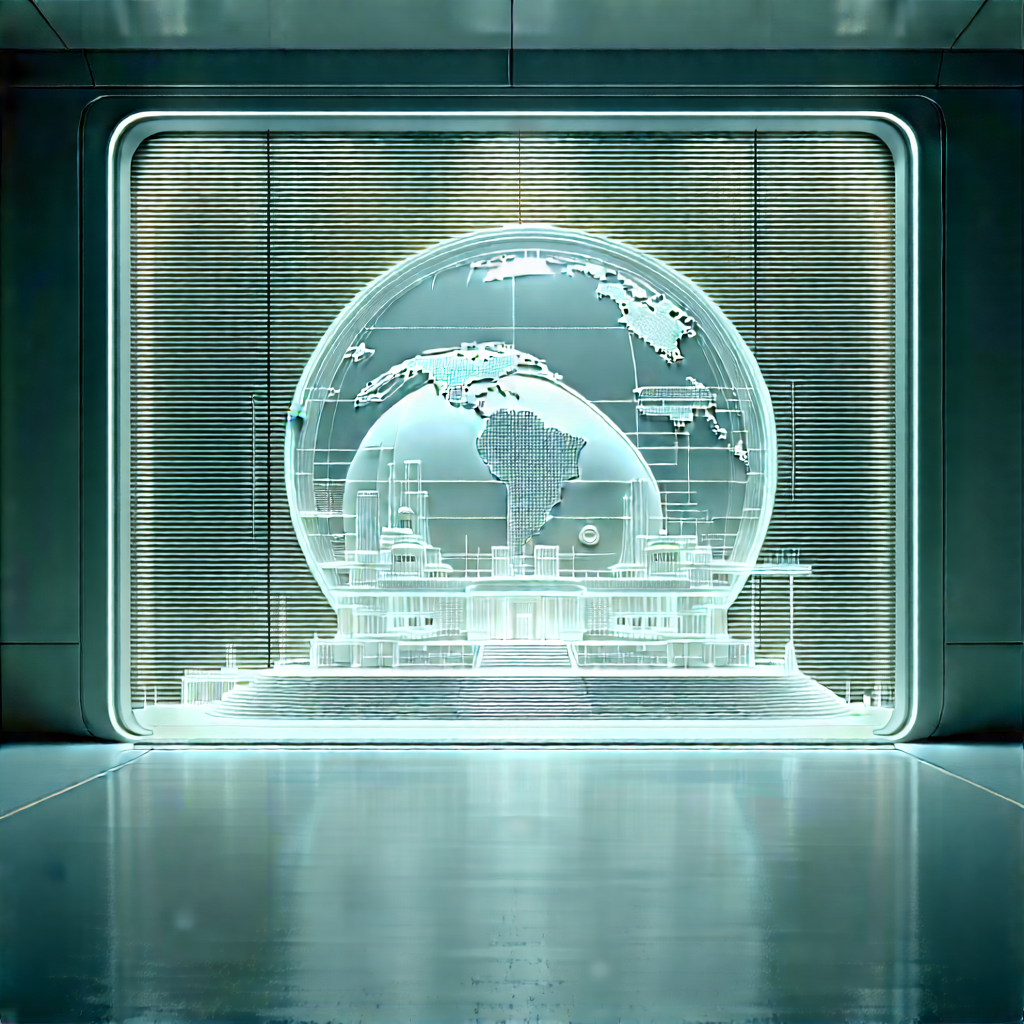 Futuristic Research Laboratory With Large, Illuminated