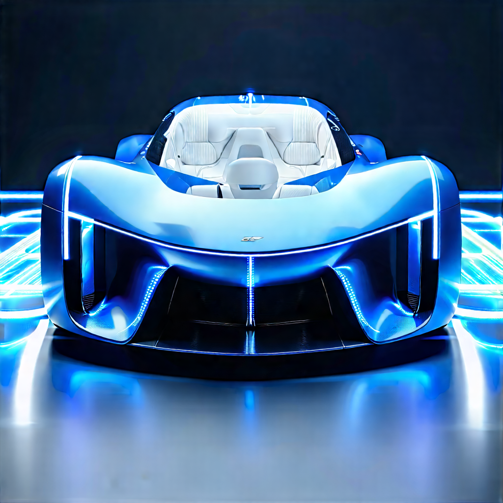 Innovative Electric Vehicle Design With Blue Sports