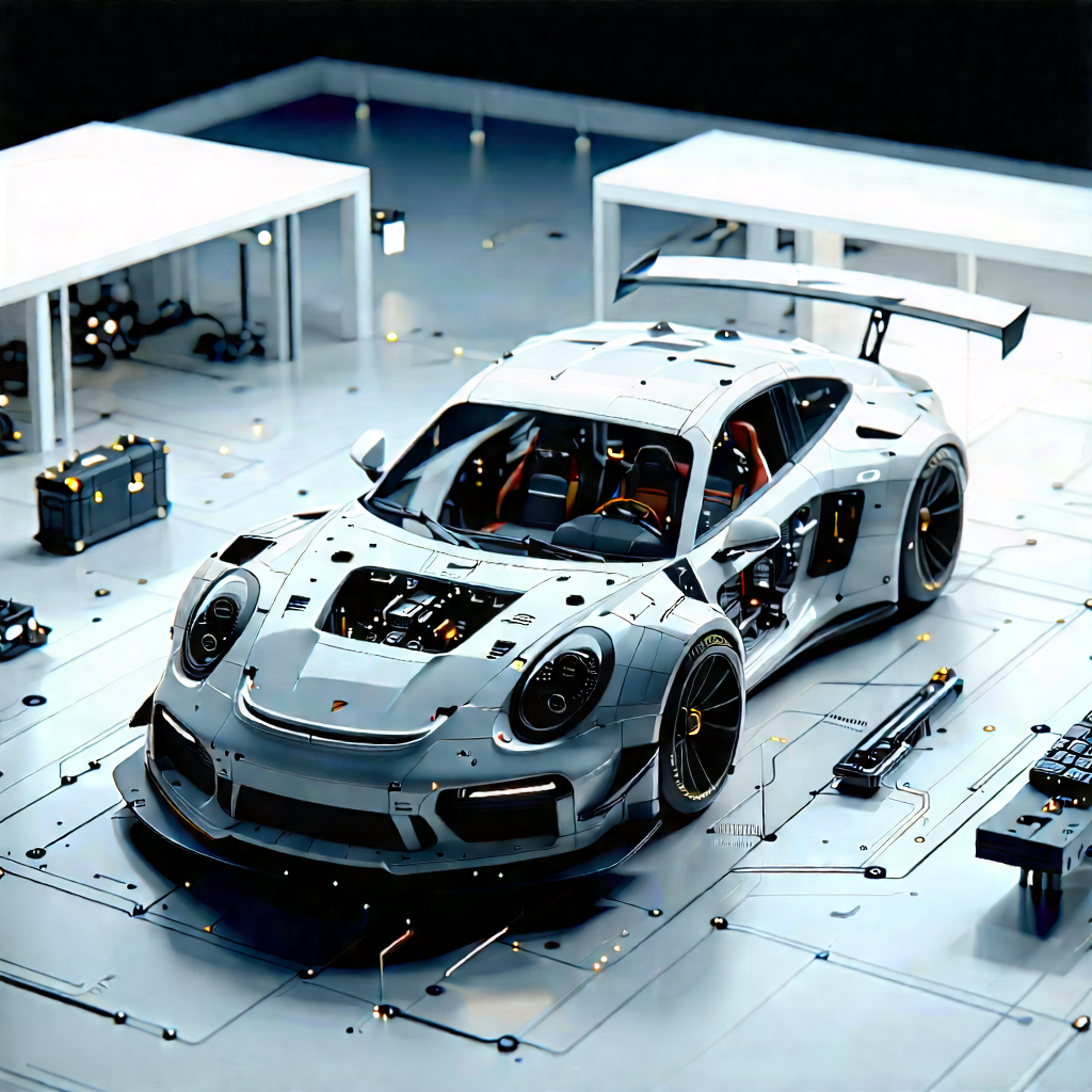 Automotive Technology In Tech Office With Silver Sports