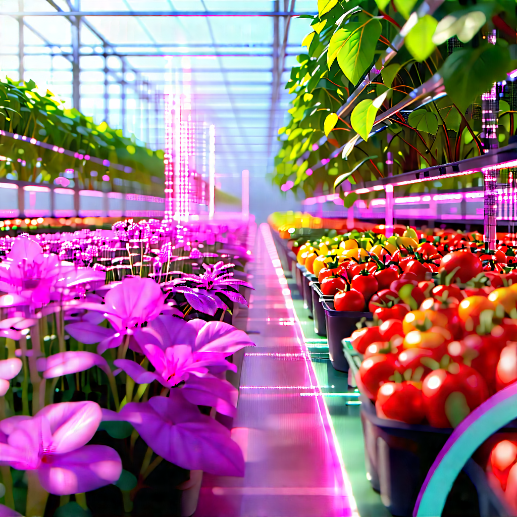 Agricultural Technology In Modern Laboratory With Colorful, Computer-generated