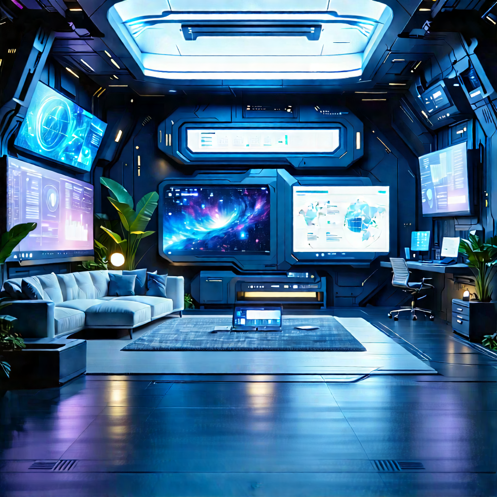 Futuristic Tech Startup Office With Futuristic Room,