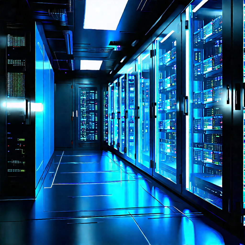 (futuristic:1.32) Server Room With Image