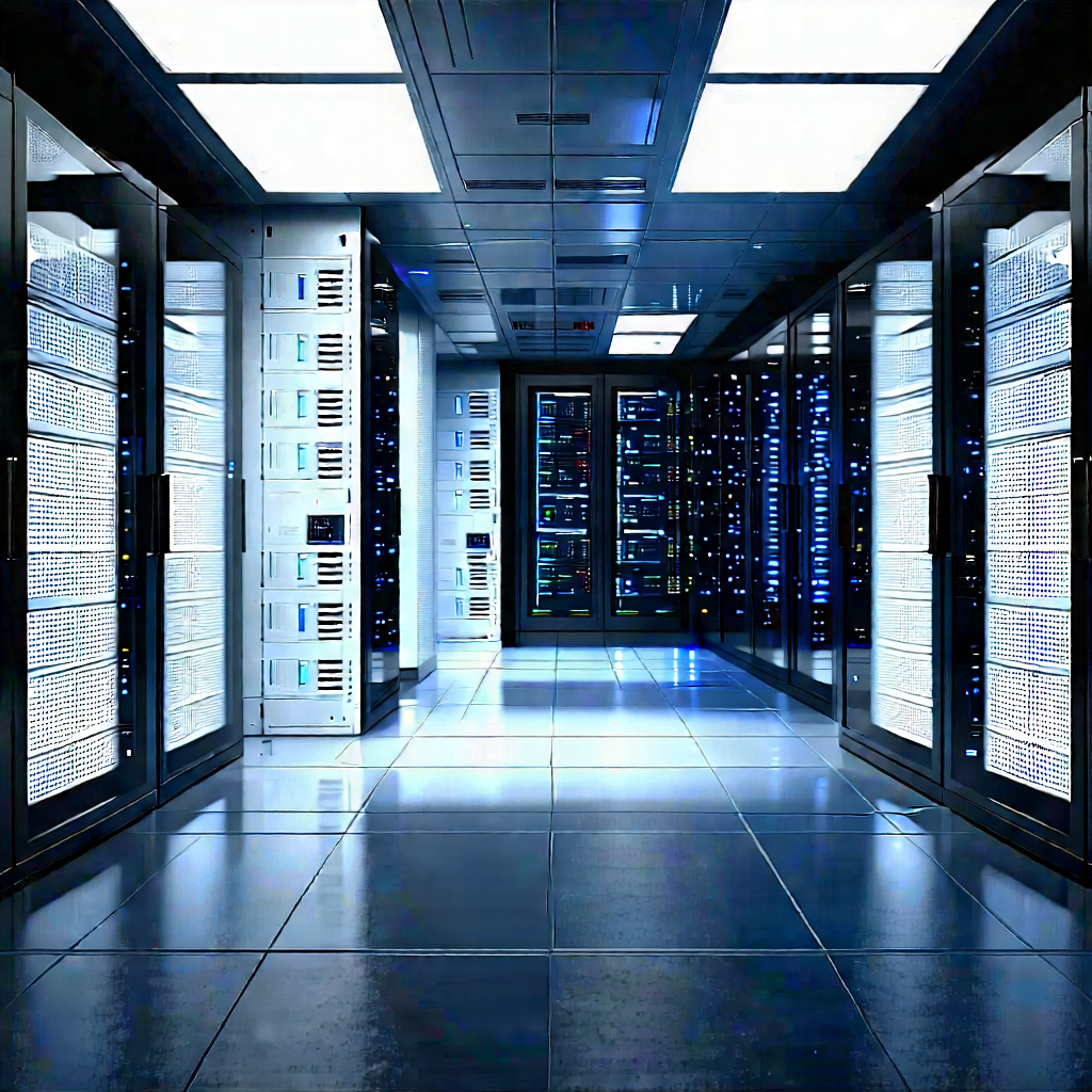 Futuristic Server Room With Image, There
